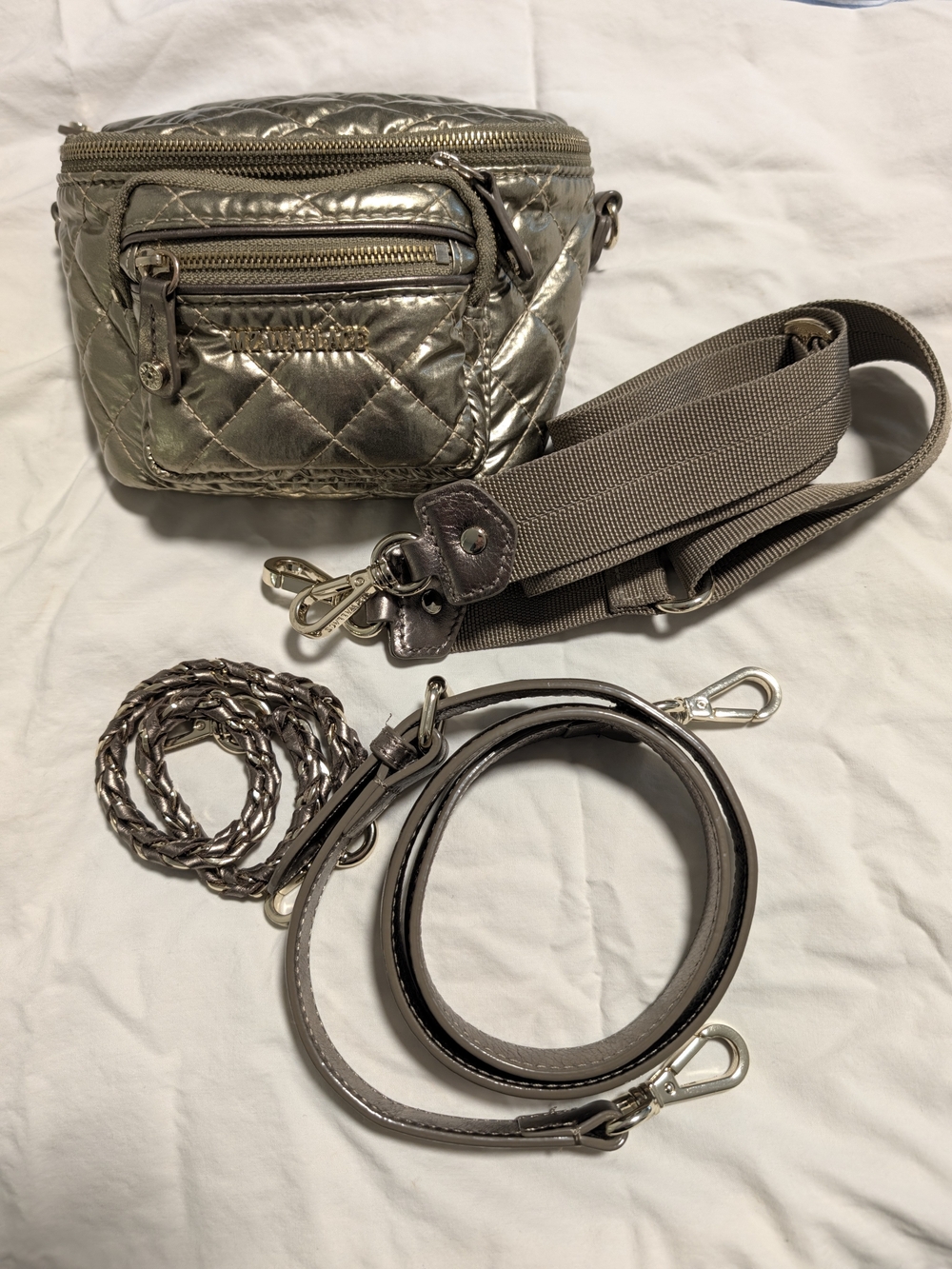 MZ Wallace Antique gold Micro Crosby Crossbody Sling - Picture 2 of 7